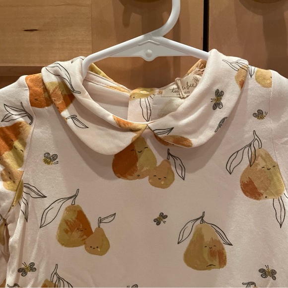 SOLD!!! NWT Angel Dear/Tullabee Peter Pan Collar Pear Print Bamboo Onesie 18-24M - Picture 2 of 5